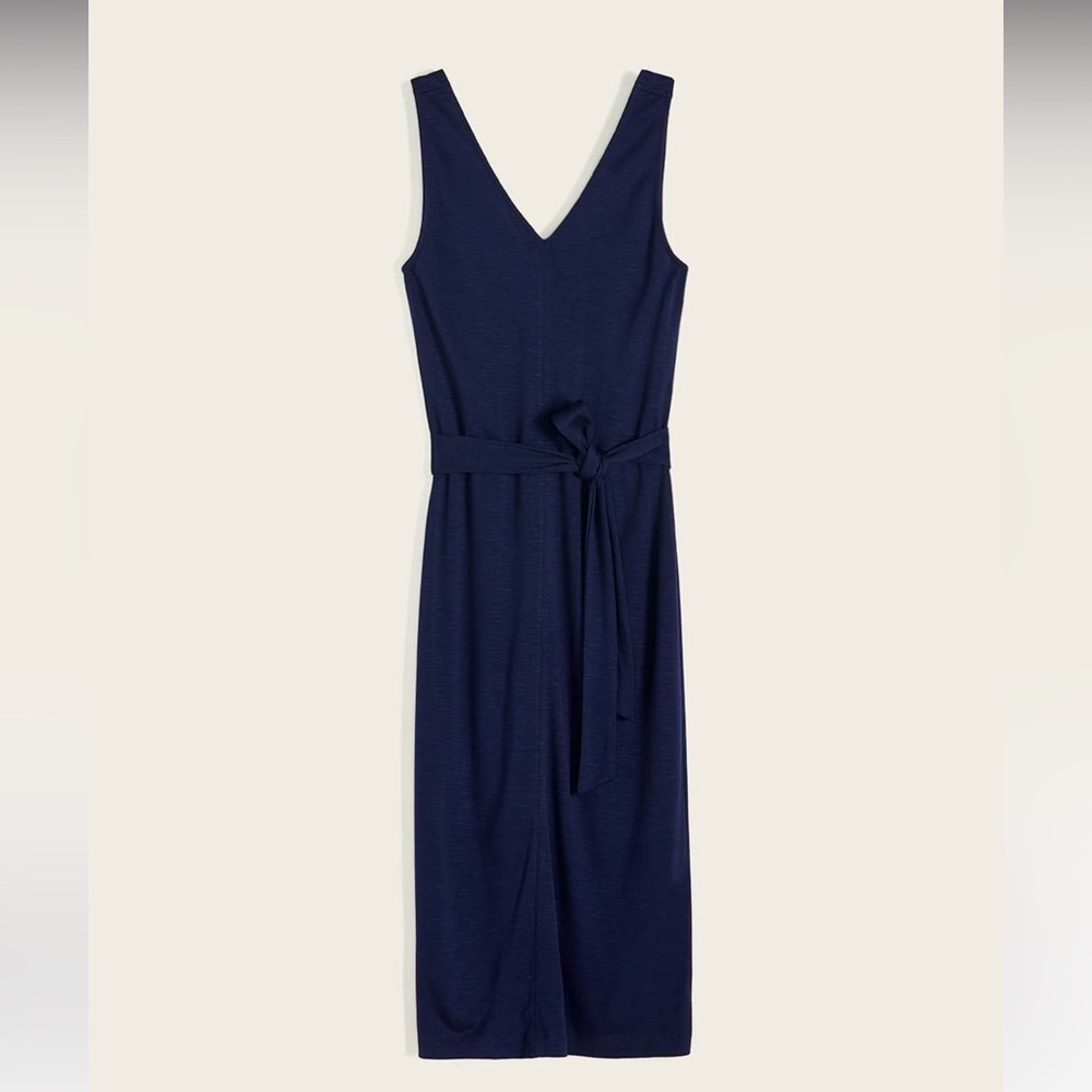 Belted midi body con dress